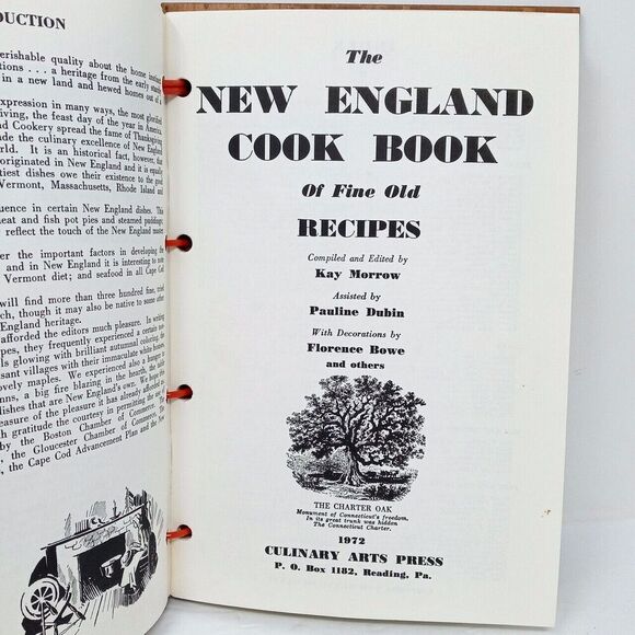 Vintage Fine Old New England Recipes Wood Cover Cookbook 1972 - Picture 4 of 7